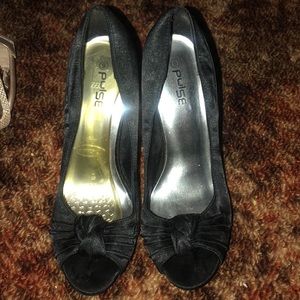 Black open toed heels